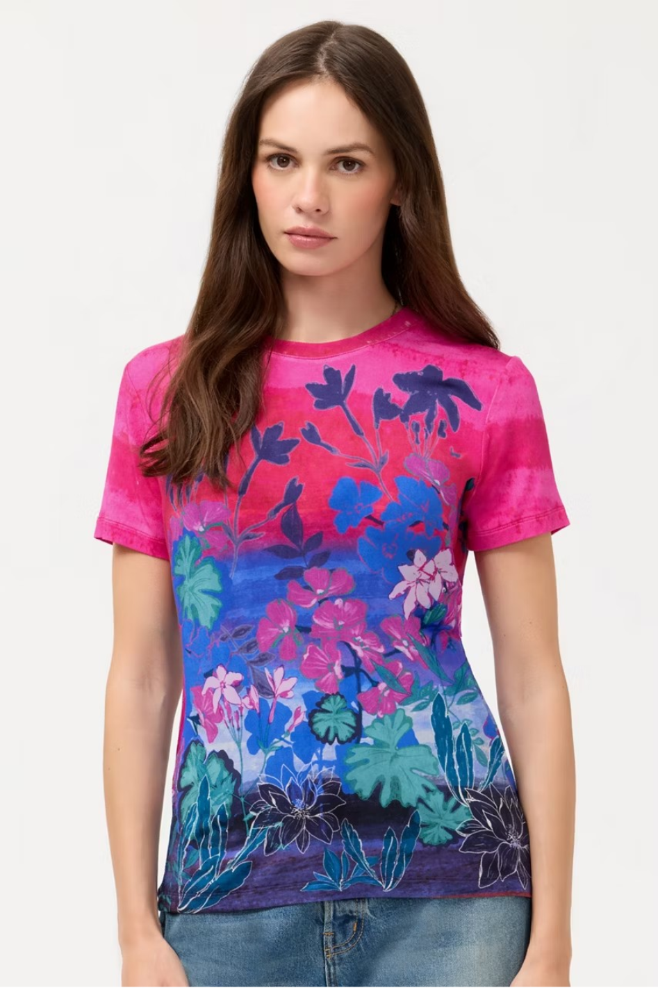 Johnny Was The Janie Favorite Short Sleeve Tee in Lavandula Print