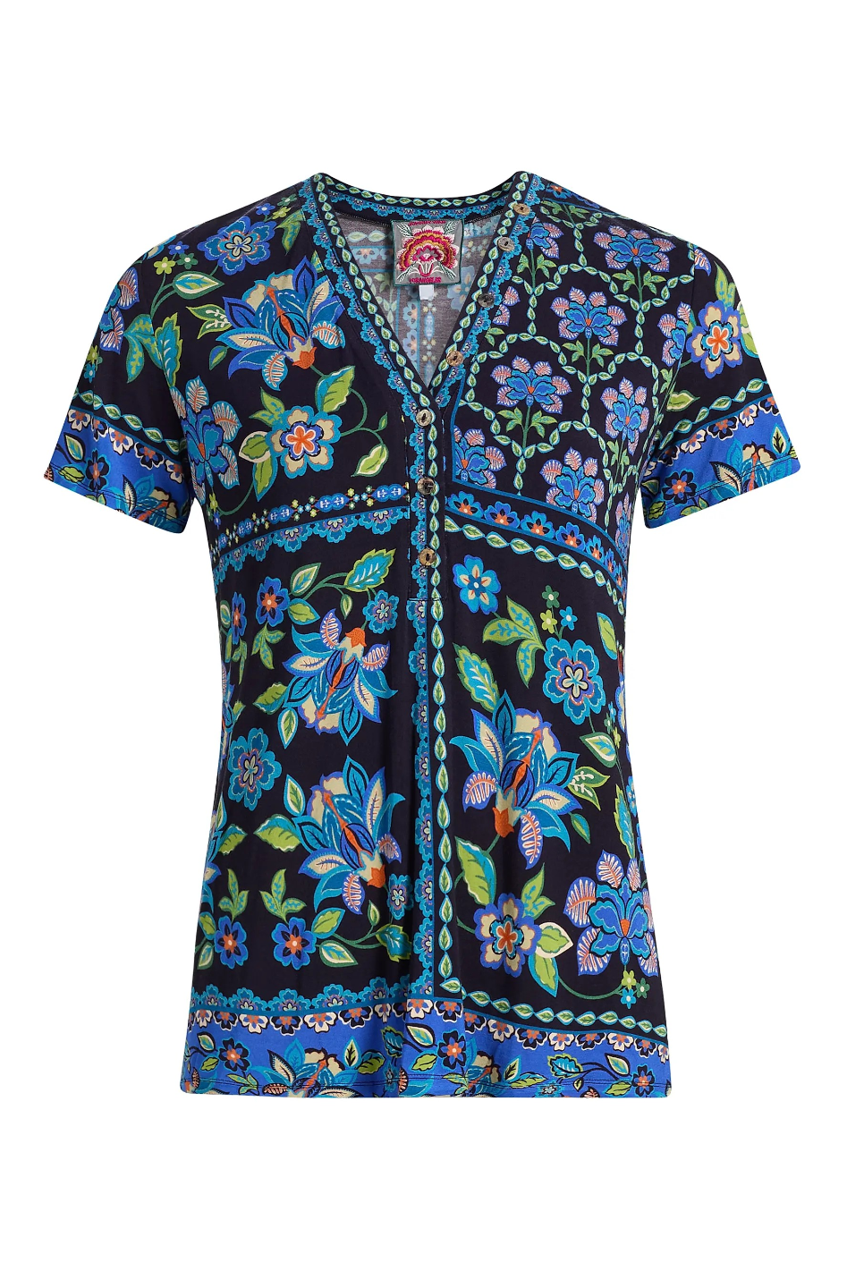 Johnny Was The Janie Favorite Button Neck Tee 