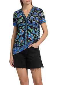Johnny Was The Janie Favorite Button Neck Tee | Delmira | T12526-3