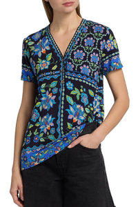 Johnny Was The Janie Favorite Button Neck Tee | Delmira | T12526-3