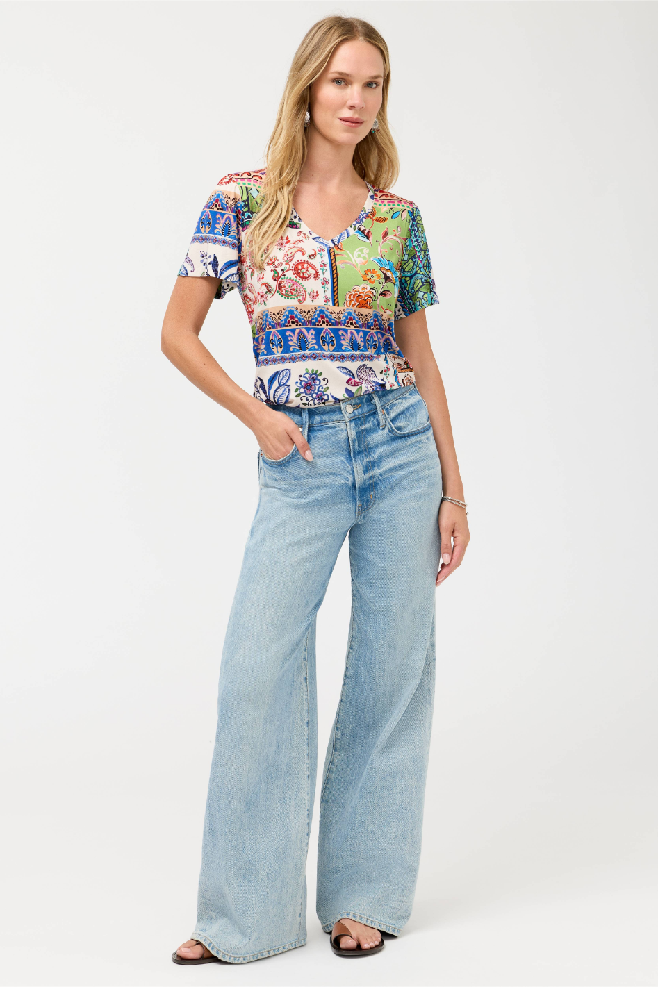 Johnny Was The Janie Favorite Flutter Sleeve Tee Ameria Print