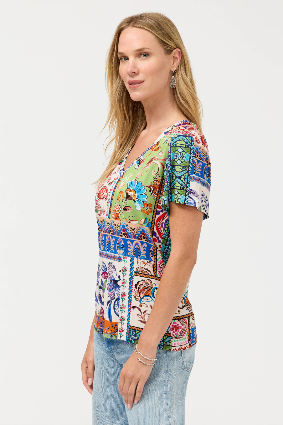 Johnny Was The Janie Favorite Flutter Sleeve Tee Ameria Print