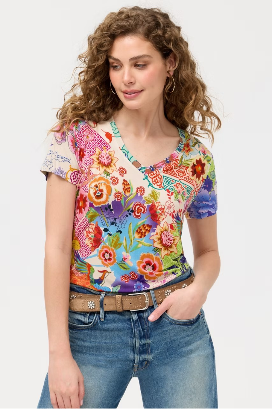 Johnny Was The Janie Favorite V-Neck Tee