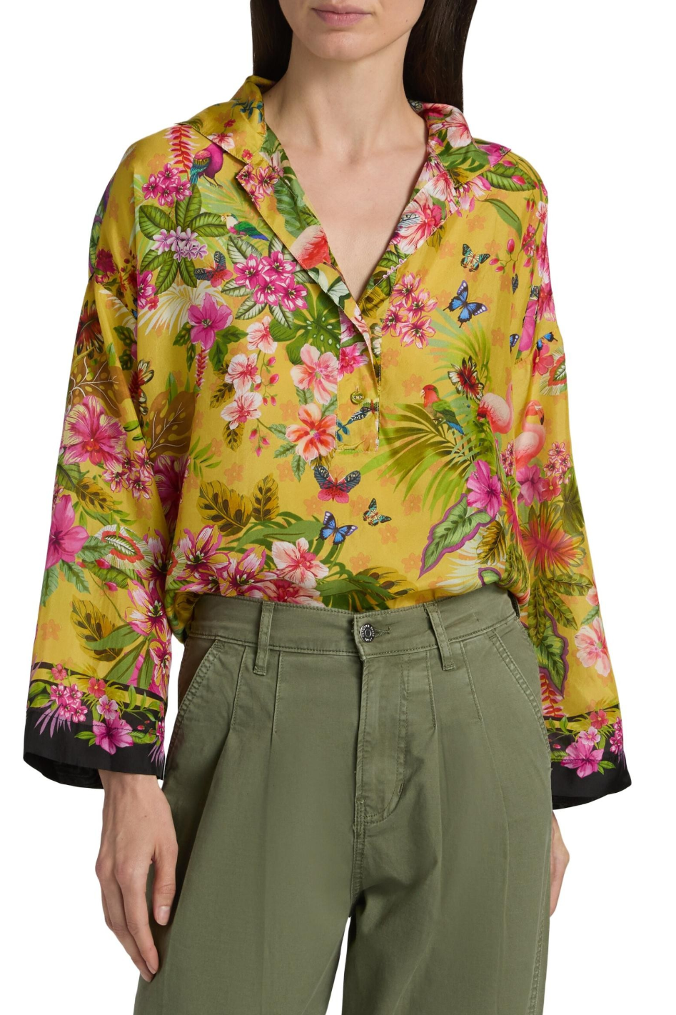 Johnny Was Koa Blouse in Amorina Print