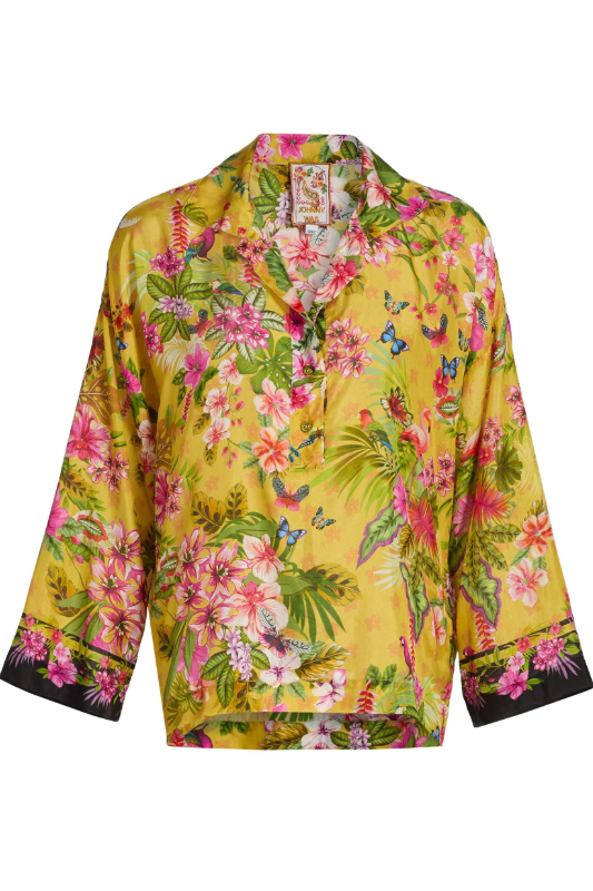 Johnny Was Koa Blouse in Amorina Print