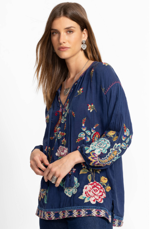 Johnny Was Margot Blouse | Kendra | Blue Night | C14025-6