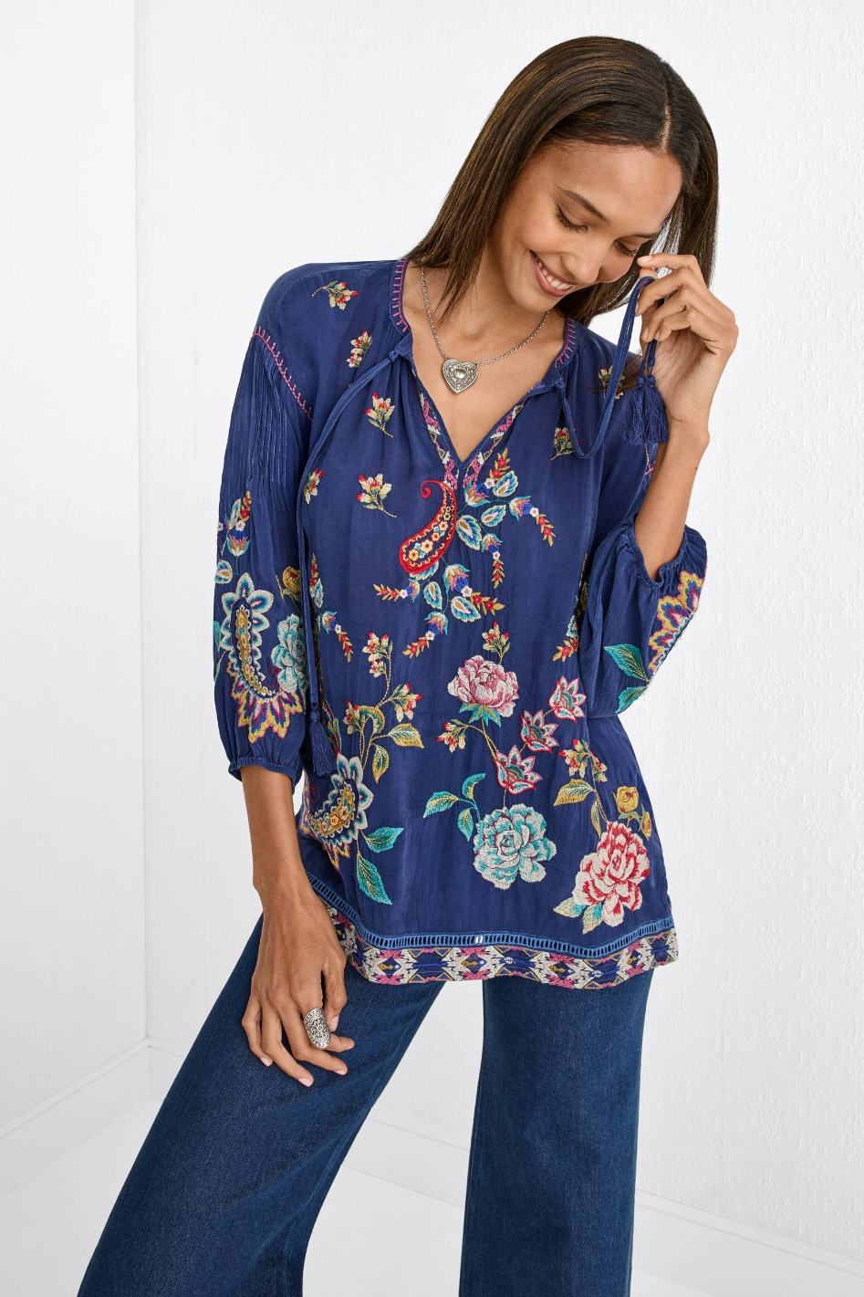 Johnny Was Margot Blouse | Kendra | Blue Night | C14025-6