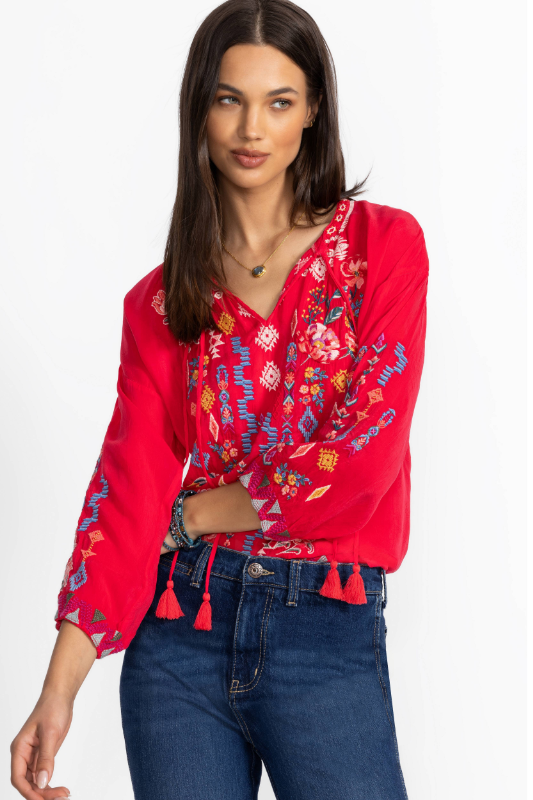Johnny Was Margot Blouse | Red | C12725-1