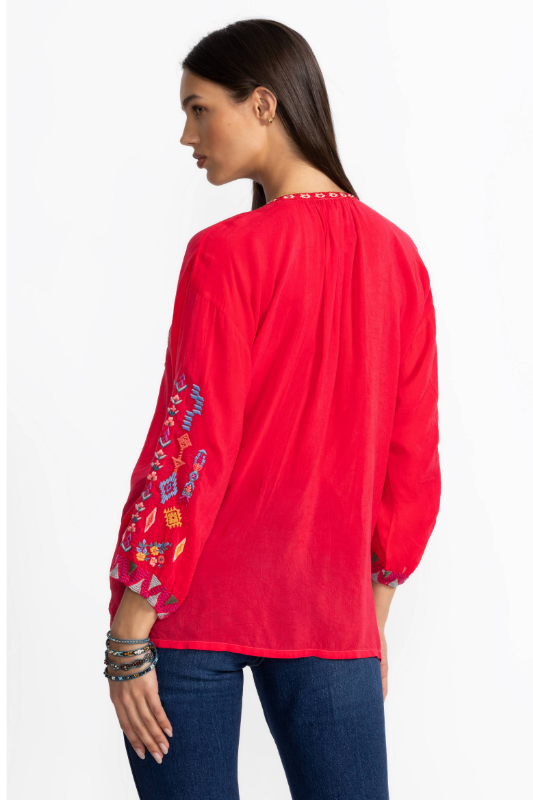 Johnny Was Margot Blouse | Red | C12725-1