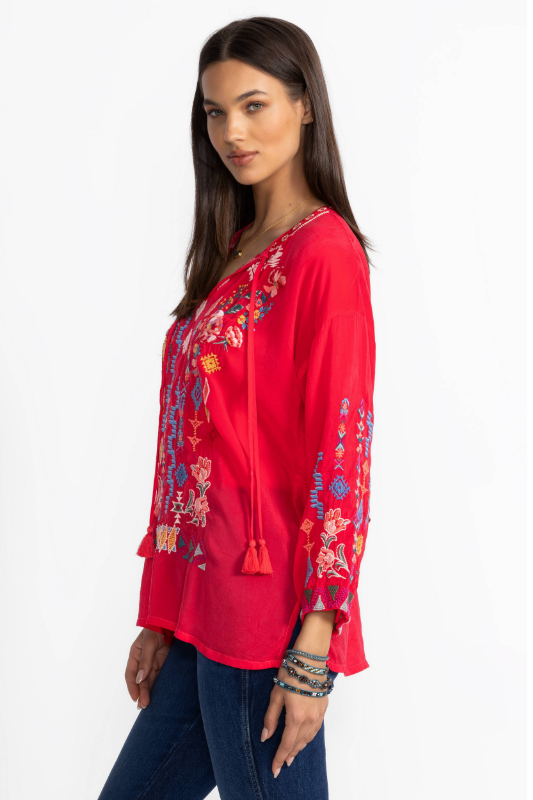 Johnny Was Margot Blouse | Red | C12725-1