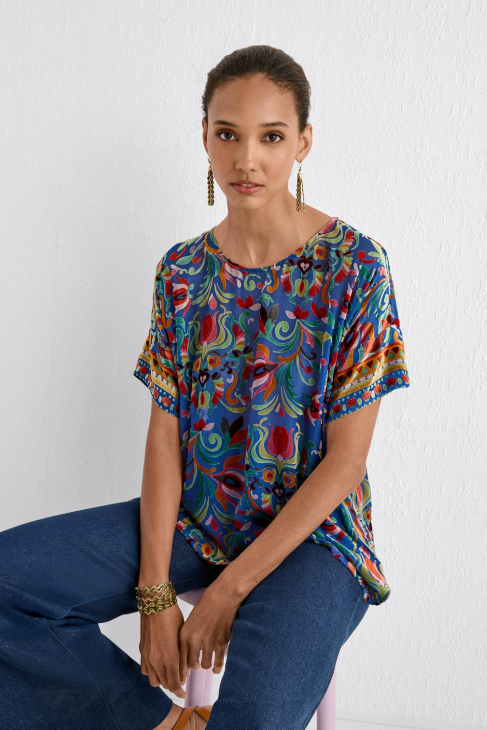 Johnny Was Mariafe Blouse | Primula Burnout | C11925-6