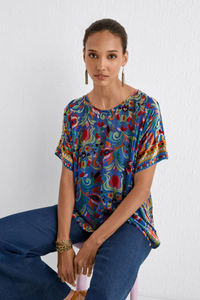 Johnny Was Mariafe Blouse | Primula Burnout | C11925-6