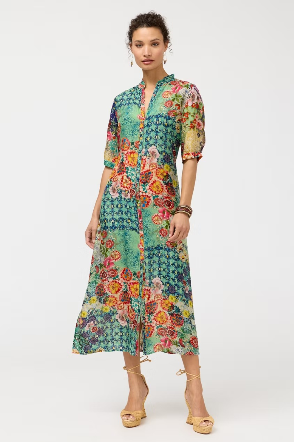 Johnny Was Midaxi Shirt Dress 