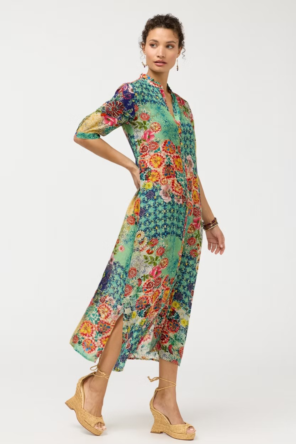 Johnny Was Midaxi Shirt Dress 