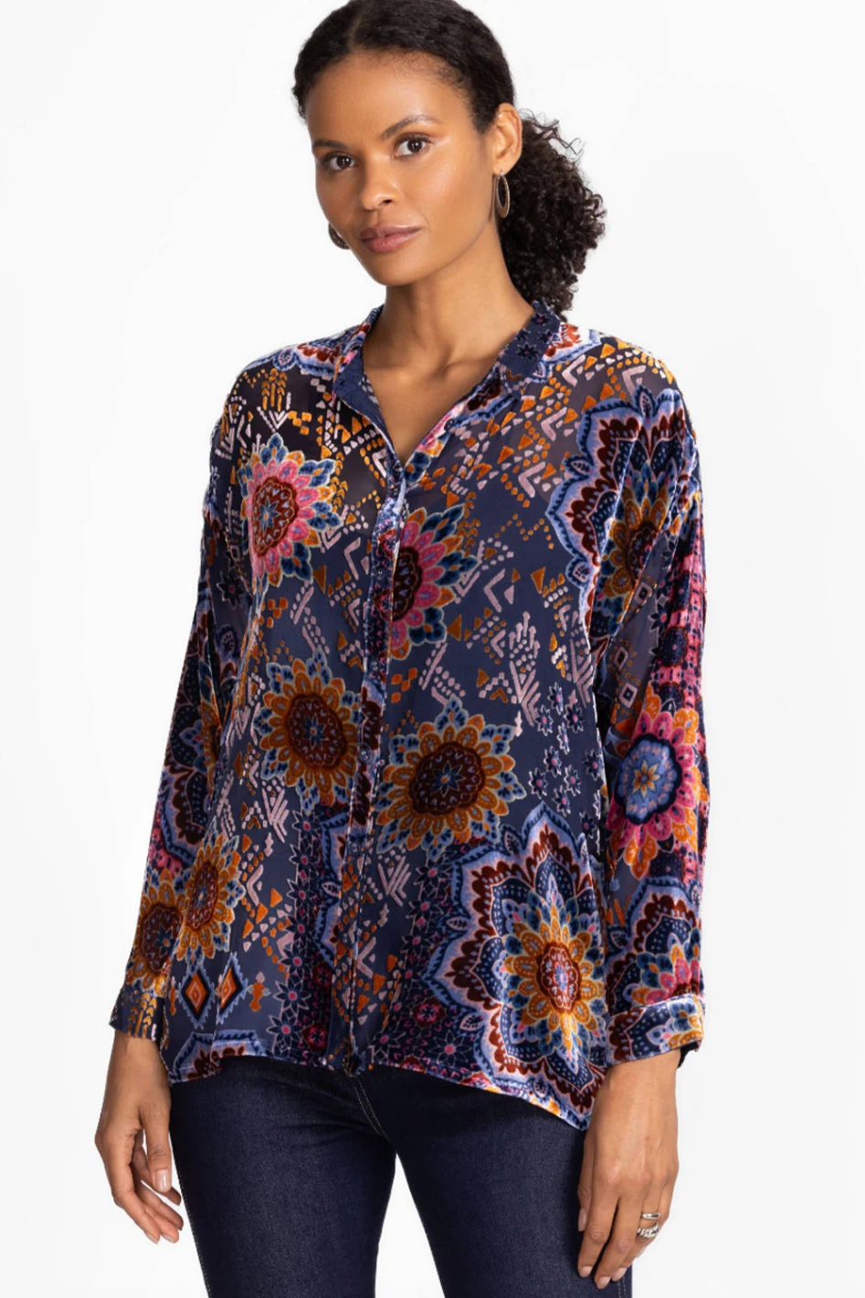 Johnny Was The Oversized Audrey Shirt in Sisi Burnout