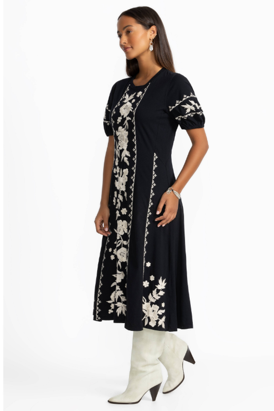 Johnny Was Seamed Knit Dress | Camille | Black | J35325-1