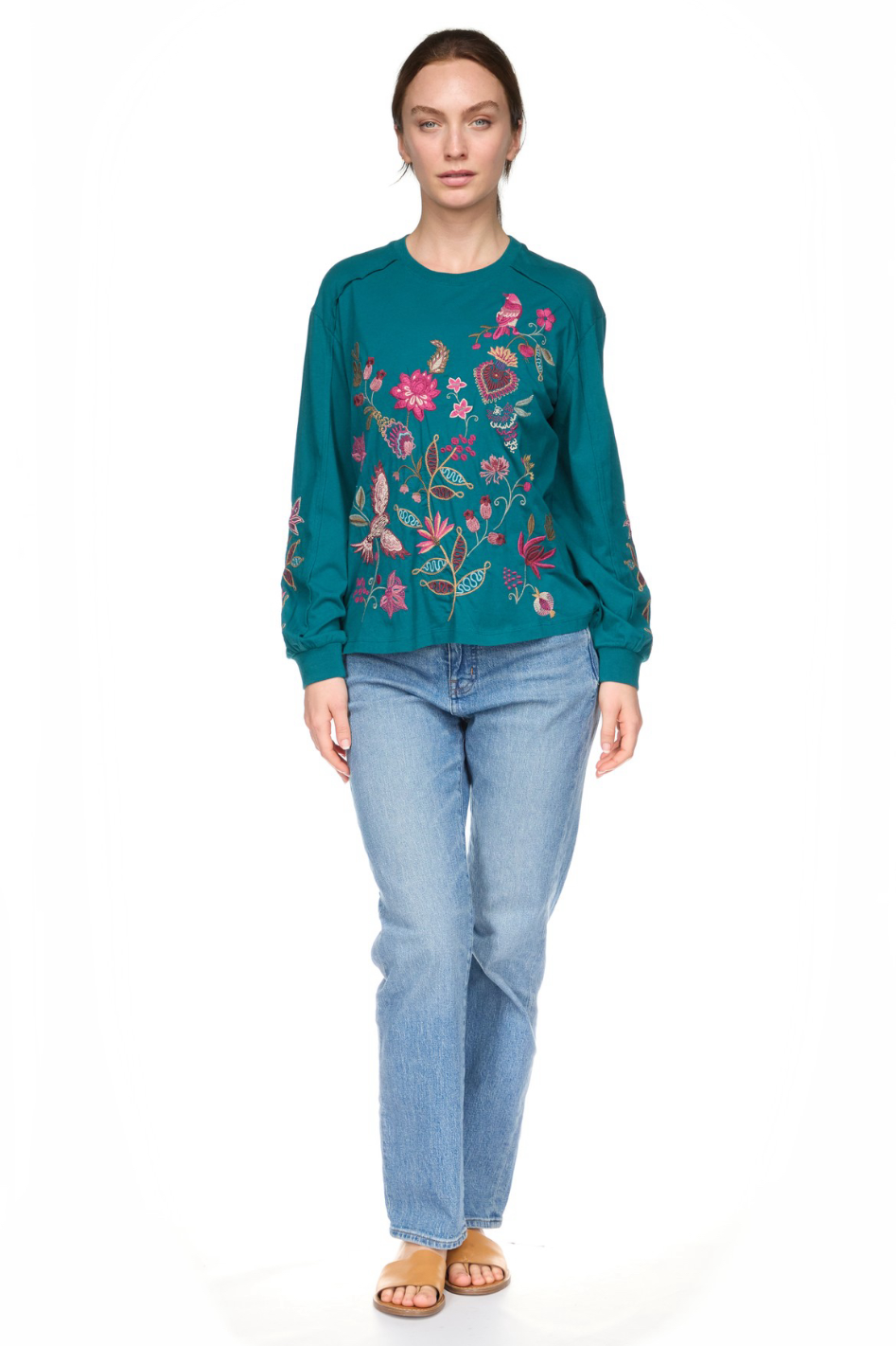 Johnny Was Seamed Sleeve T-Shirt 