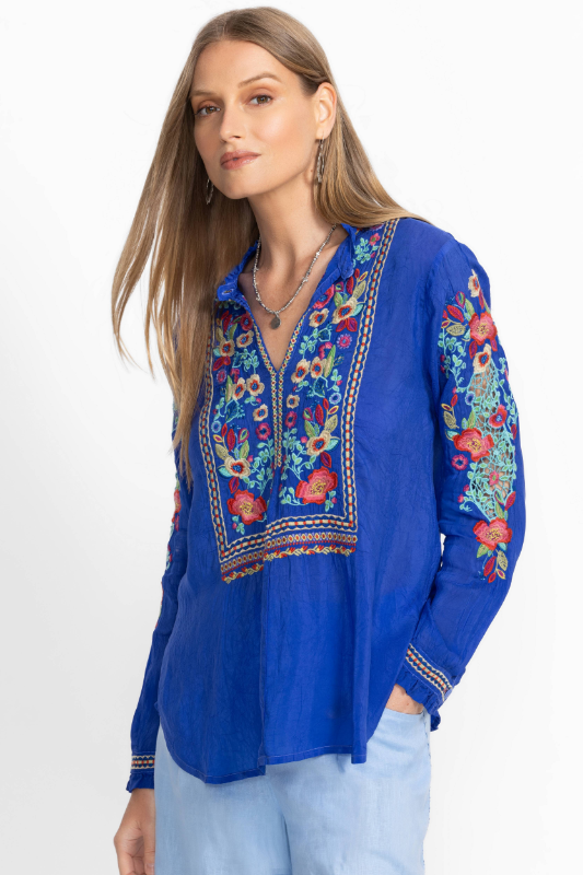 Johnny Was Simone Blouse-Rose | Blue | C14125-6