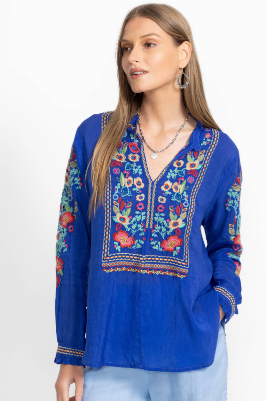 Johnny Was Simone Blouse-Rose | Blue | C14125-6