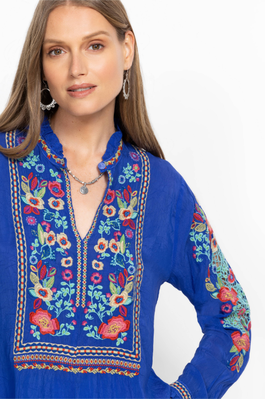 Johnny Was Simone Blouse-Rose | Blue | C14125-6