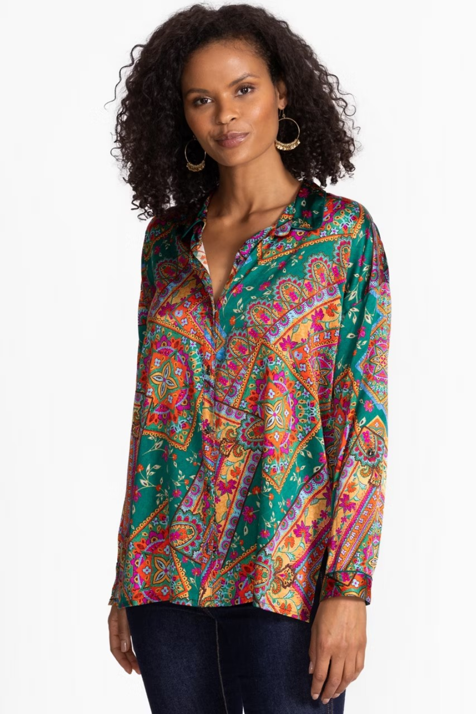 Johnny Was The Slim Audrey Blouse Bomi Print