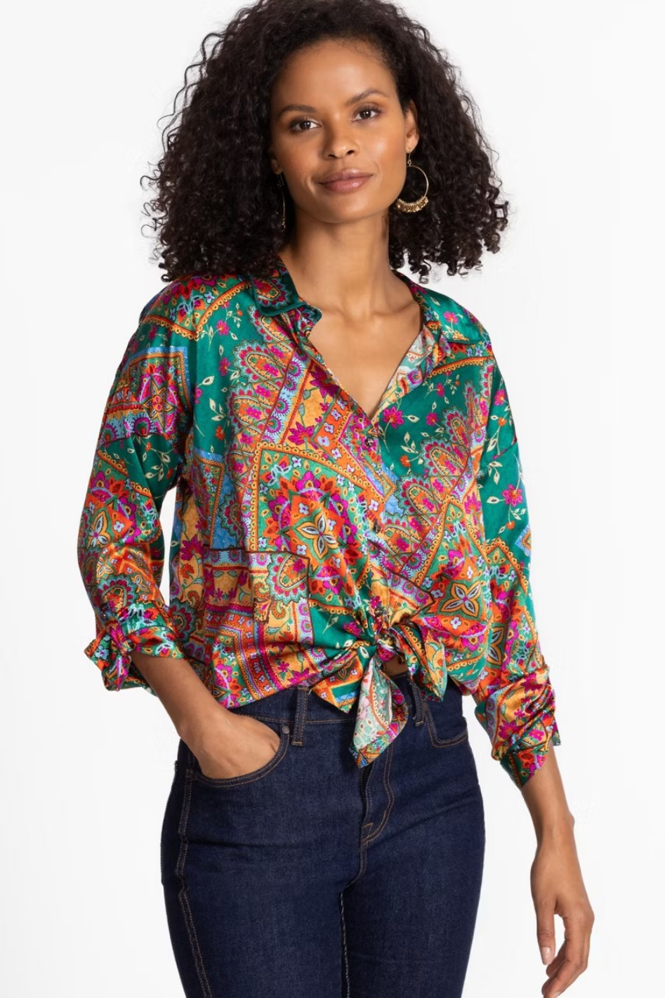 Johnny Was The Slim Audrey Blouse Bomi Print