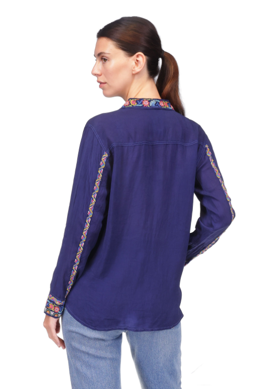 Johnny Was Sydnee Shirt | Blue Night | C13125-3
