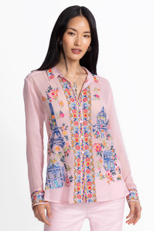 Johnny Was Sydnee Shirt | Primrose Pink | C13125-3