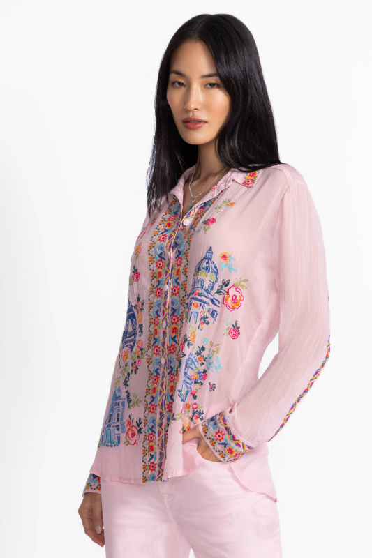 Johnny Was Sydnee Shirt | Primrose Pink | C13125-3