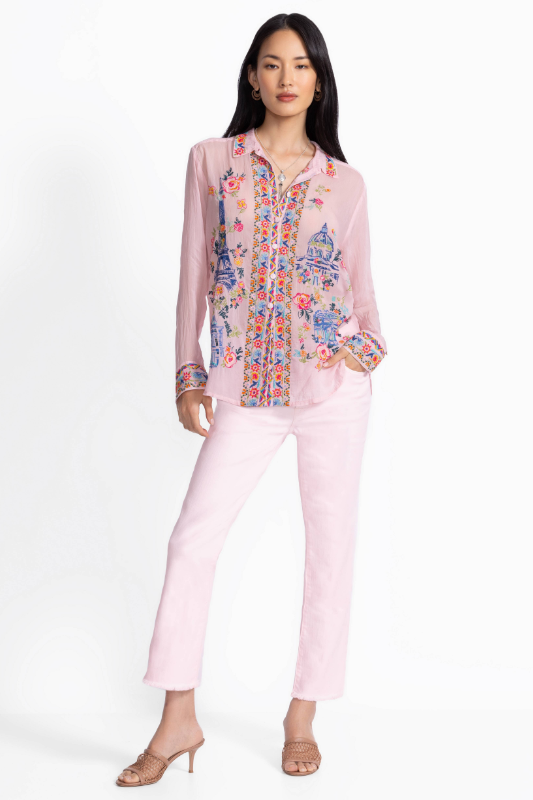 Johnny Was Sydnee Shirt | Primrose Pink | C13125-3