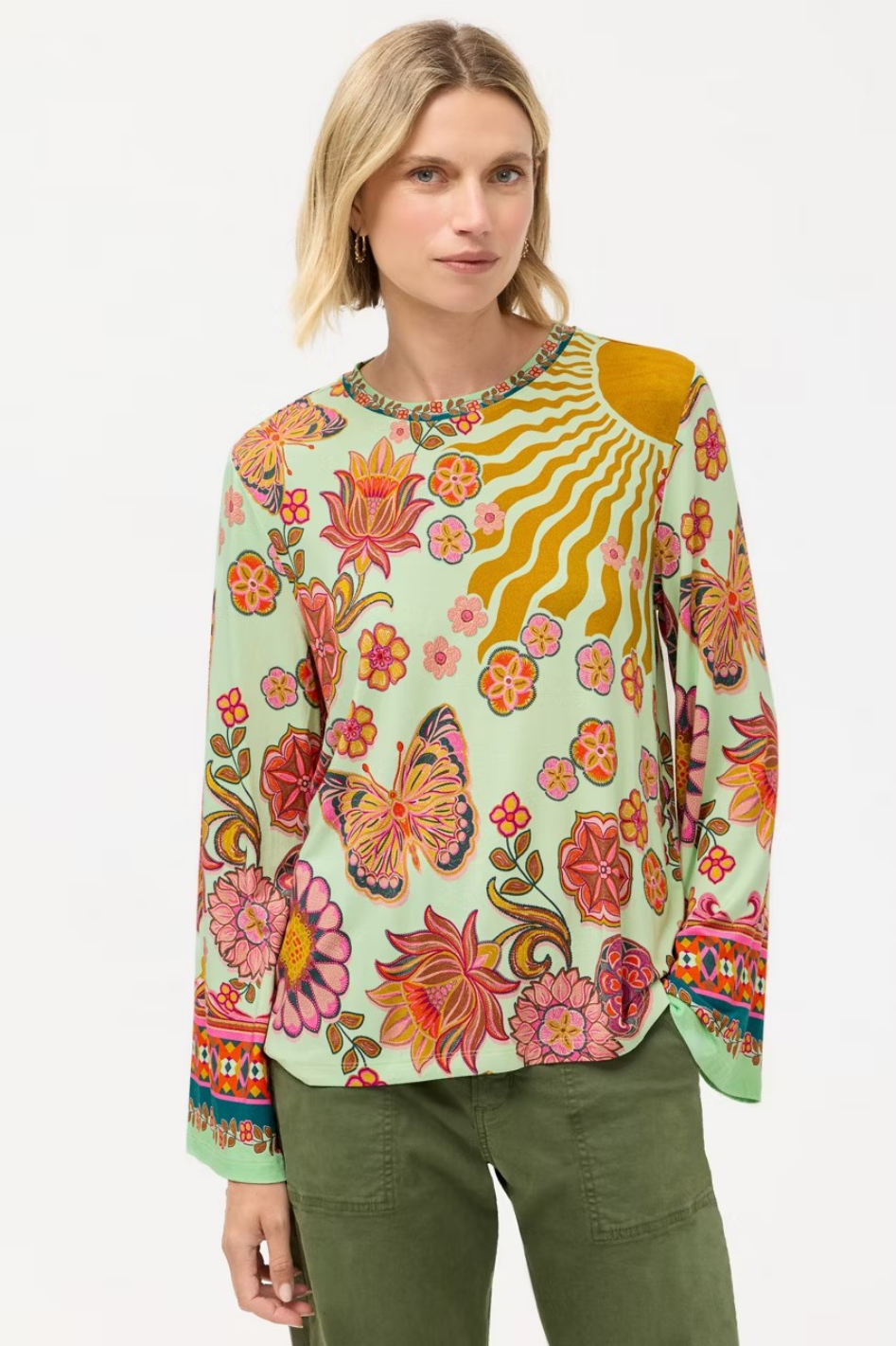 Johnny Was The Janie Favorite Flare Sleeve Crew Tee 