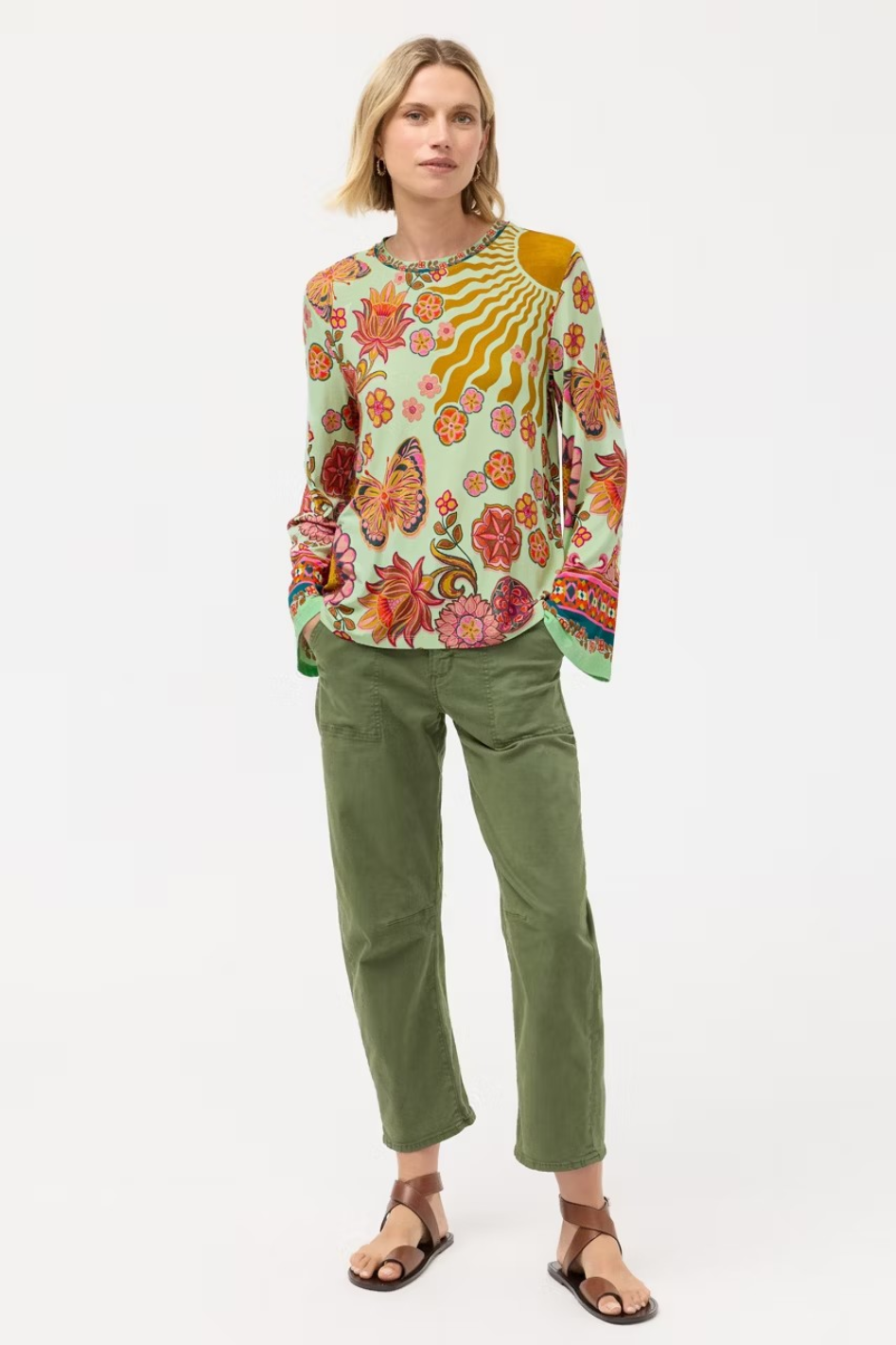 Johnny Was The Janie Favorite Flare Sleeve Crew Tee 