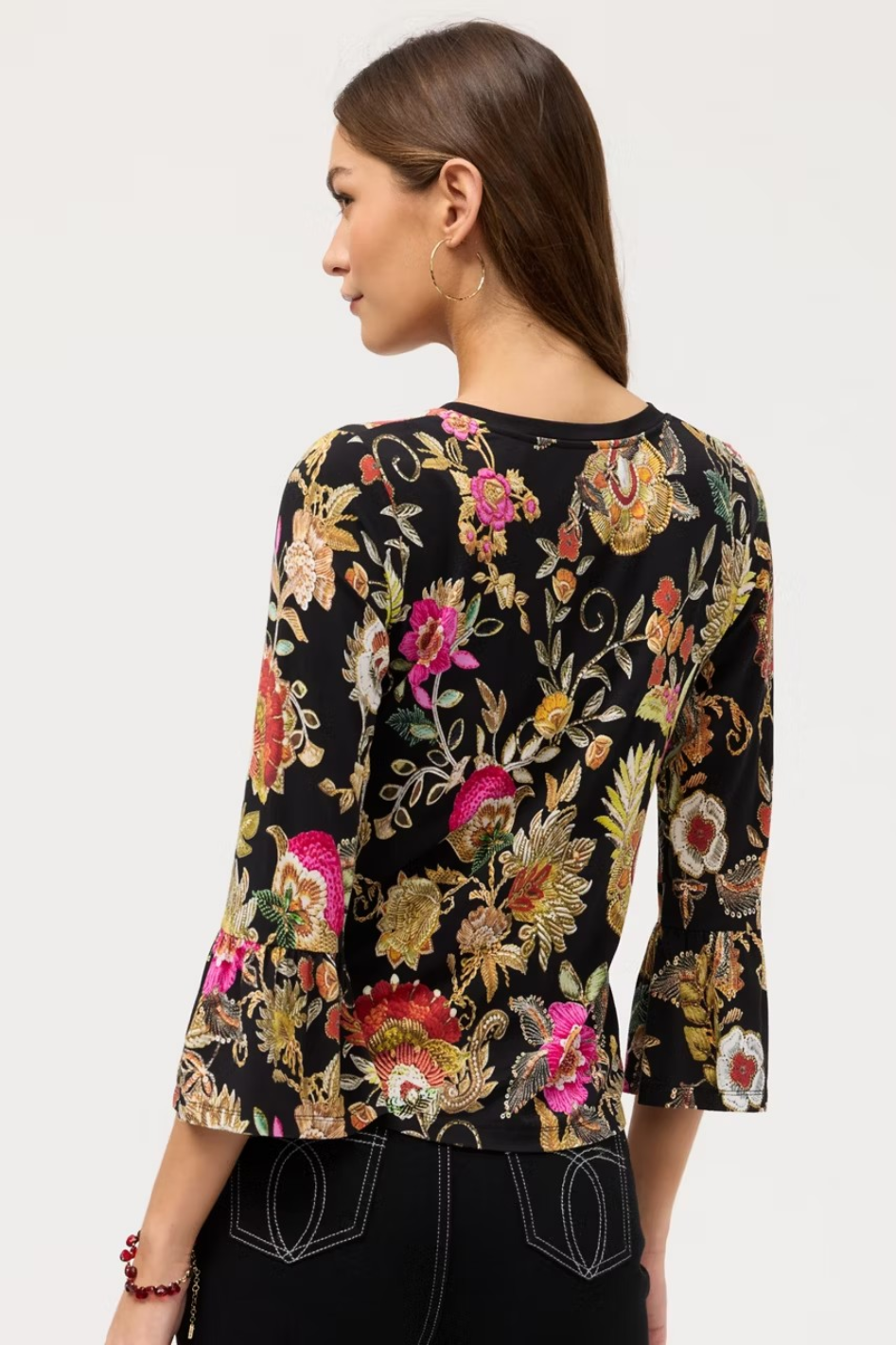 Johnny Was The Janie Favorite V-Neck Flute Sleeve Tee 