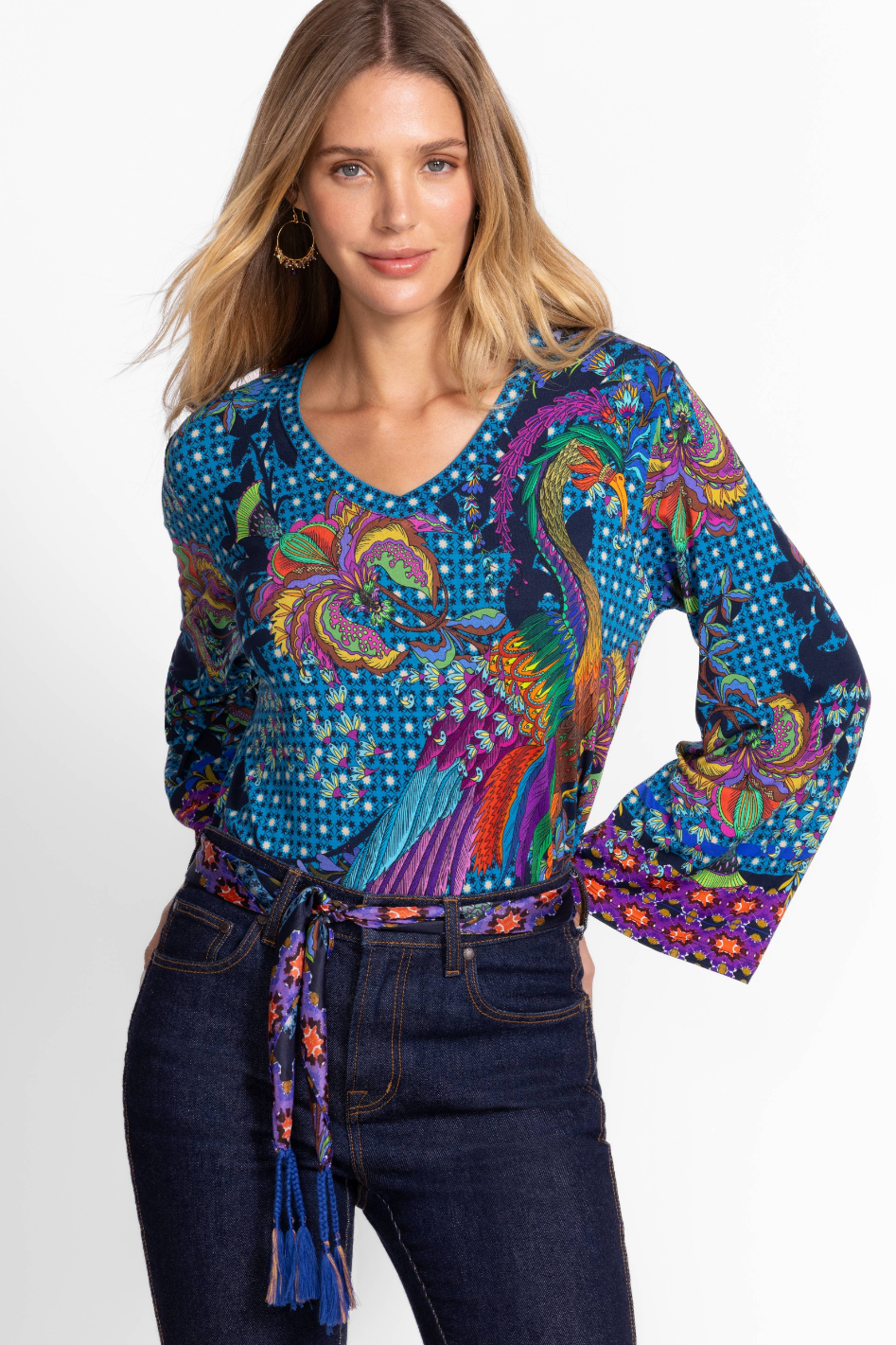 Johnny Was The Janie Favorite V-Neck Kimono Sleeve Tee