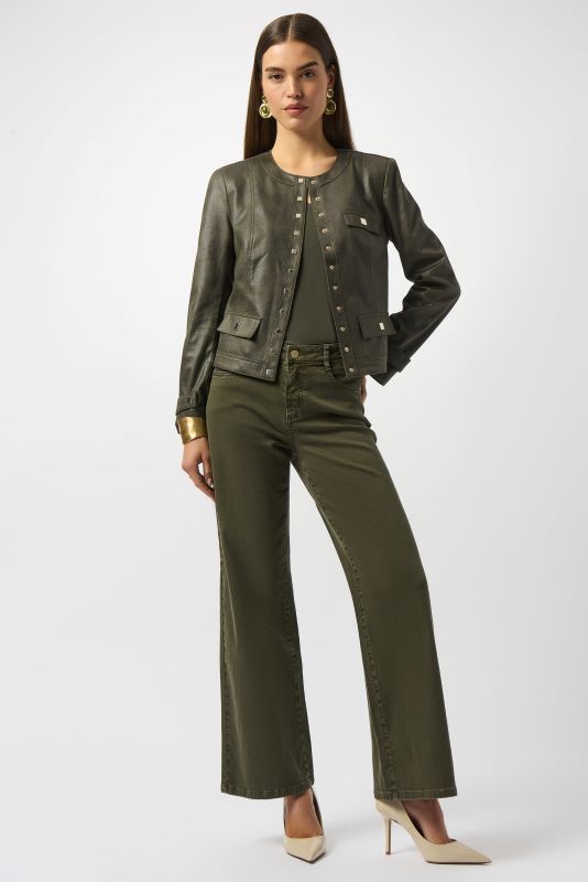 Joseph Ribkoff Foiled Faux Suede Fitted Jacket | 253935