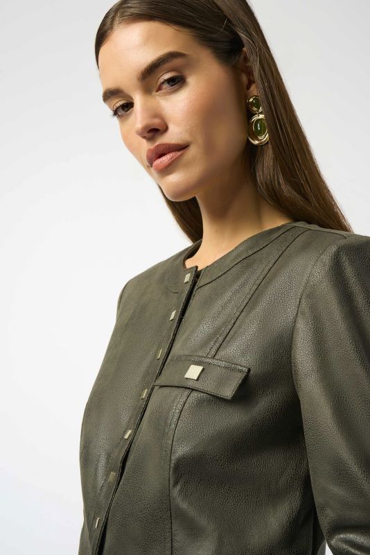 Joseph Ribkoff Foiled Faux Suede Fitted Jacket | 253935