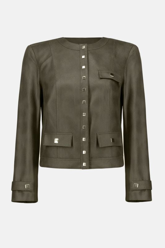 Joseph Ribkoff Foiled Faux Suede Fitted Jacket | 253935