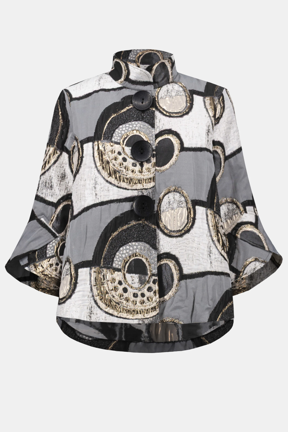 Joseph Ribkoff Abstract Jacquard Trapeze Jacket 