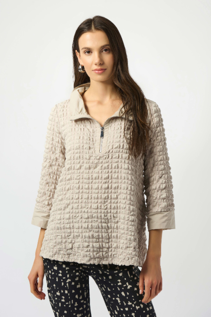 Joseph Ribkoff Bubble Jacquard A-Line Top | Moonstone | 253070