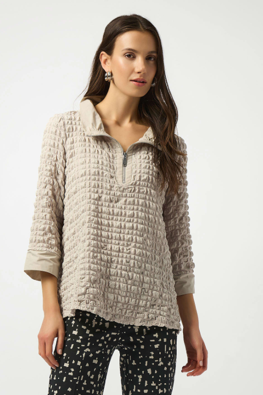 Joseph Ribkoff Bubble Jacquard A-Line Top | Moonstone | 253070