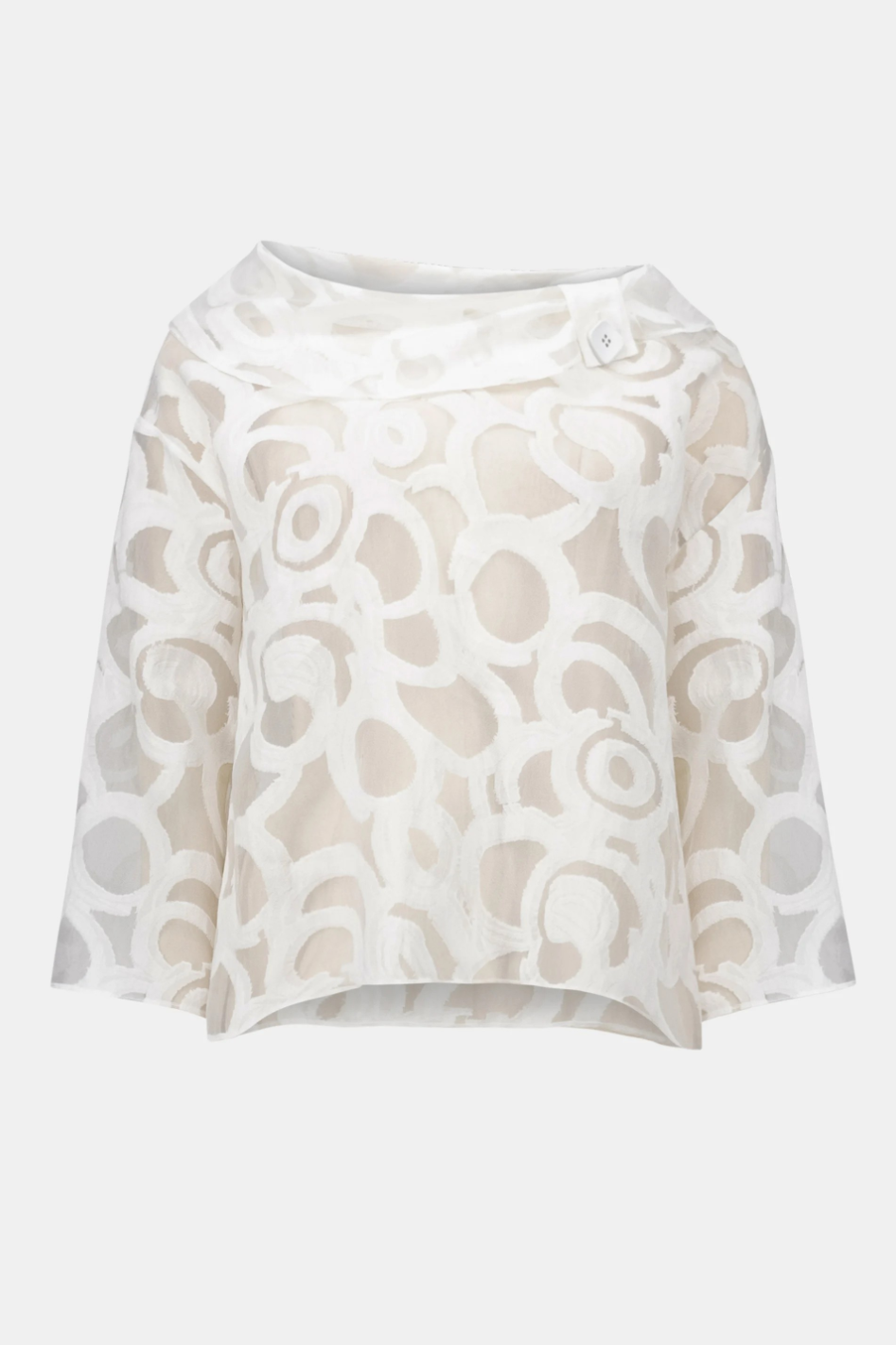 Joseph Ribkoff Burnout Woven Top With Cowl Neck
