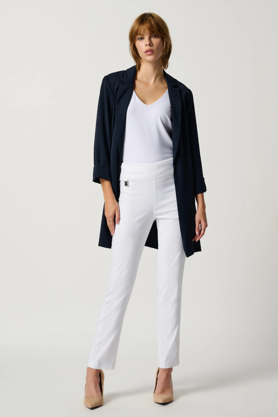 Joseph Ribkoff Classic Slim Pant in White 