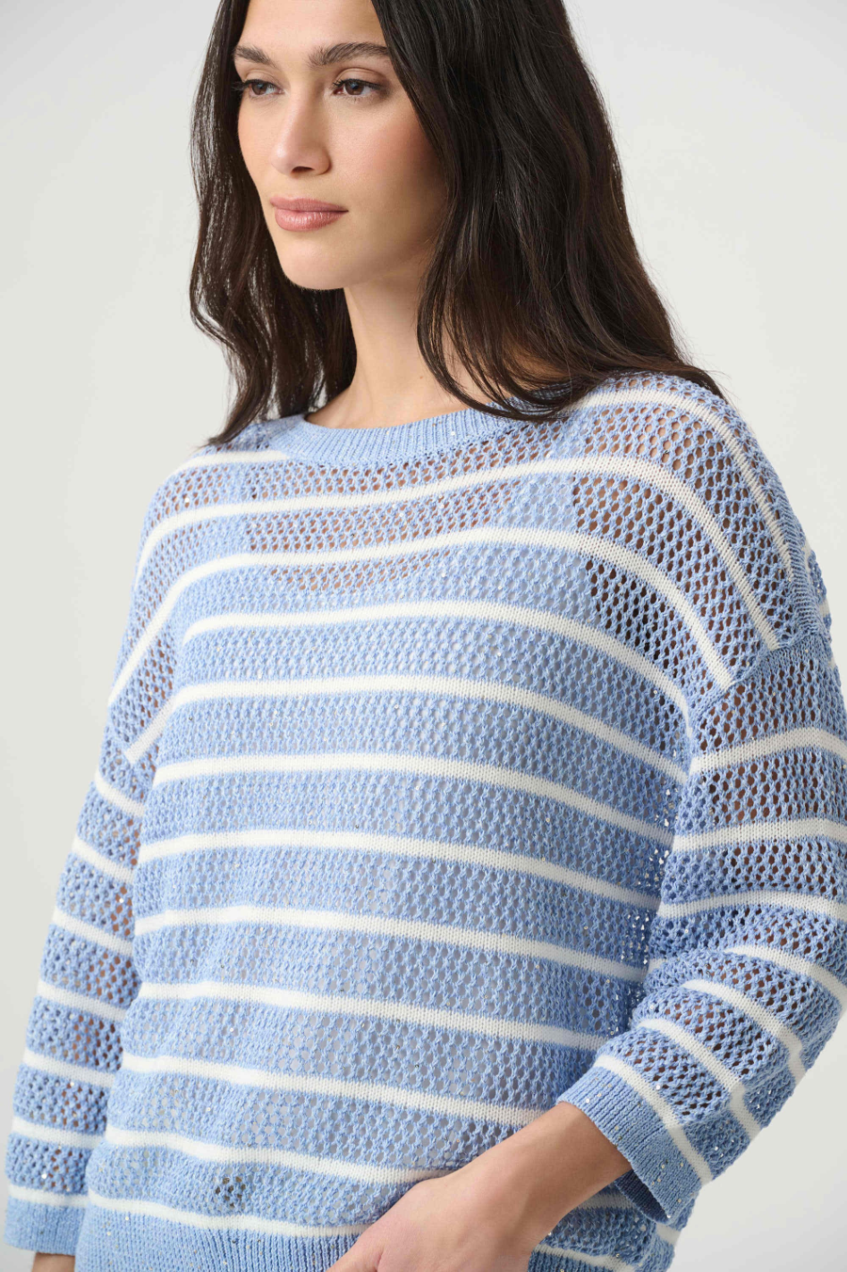 Joseph Ribkoff Cotton Blend Stripe Sweater 