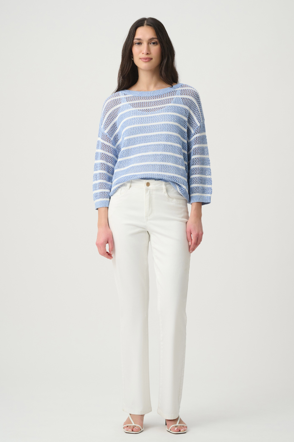 Joseph Ribkoff Cotton Blend Stripe Sweater 