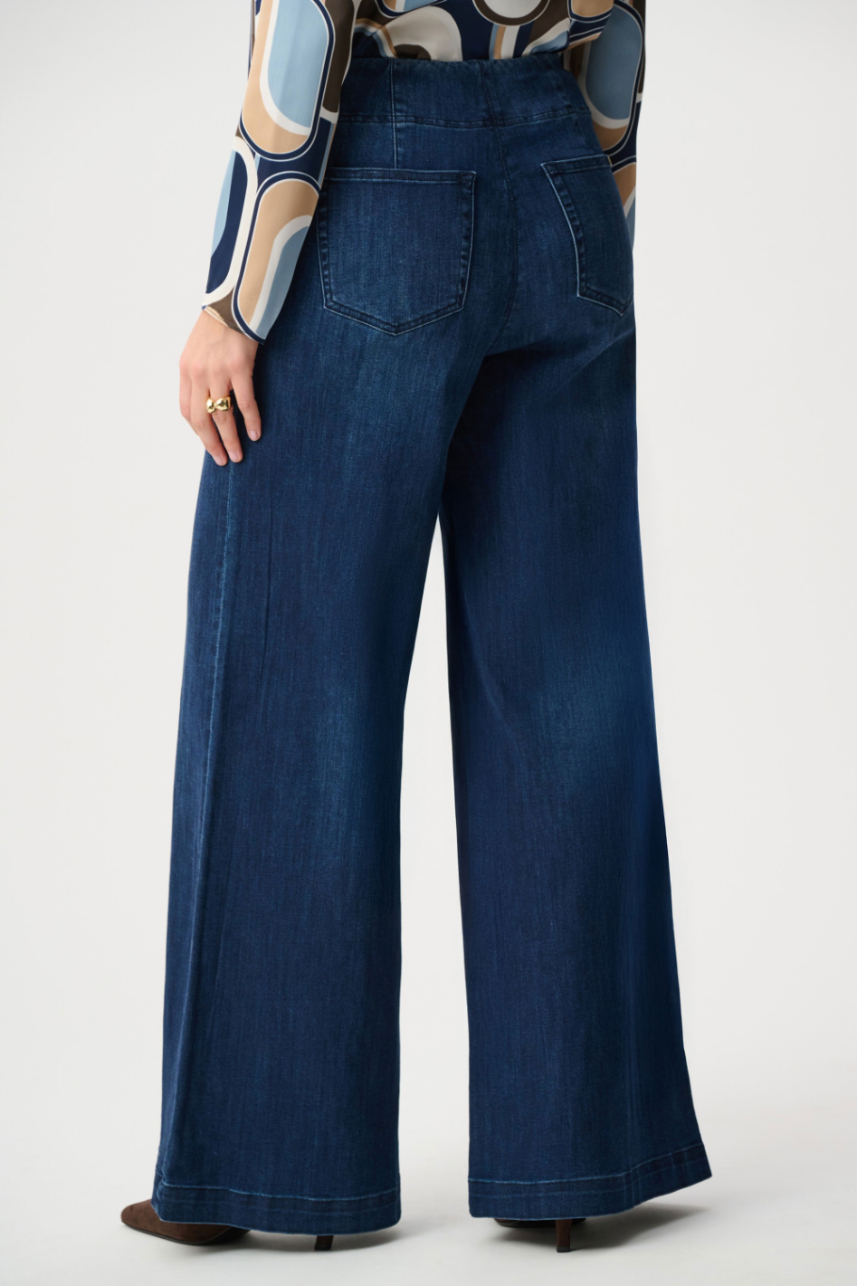 Joseph Ribkoff Denim Palazzo High-Rise Pull-On Jeans