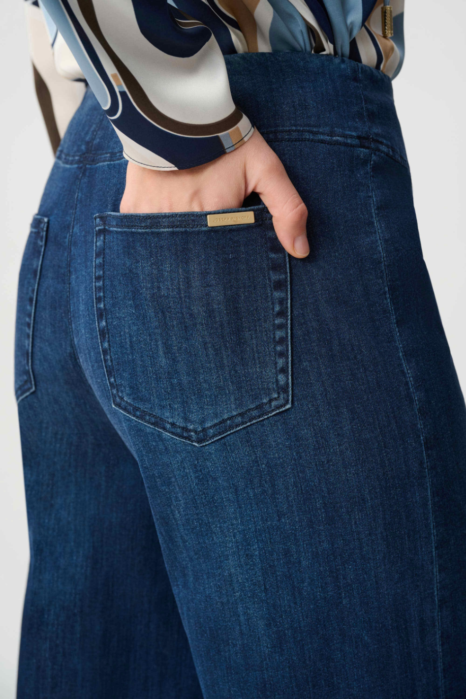 Joseph Ribkoff Denim Palazzo High-Rise Pull-On Jeans