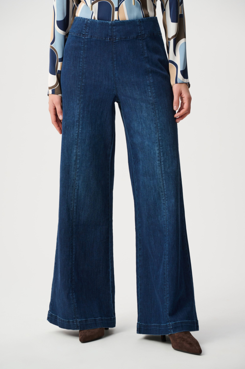 Joseph Ribkoff Denim Palazzo High-Rise Pull-On Jeans