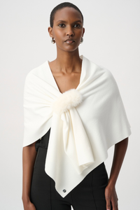 Joseph Ribkoff Faux Fur Draped Cover Up | Winter White | 264953