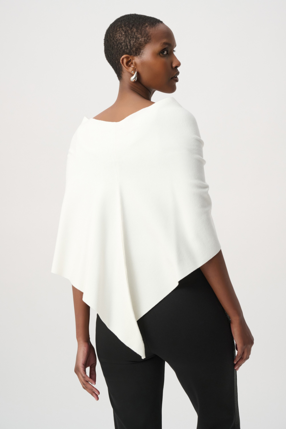 Joseph Ribkoff Faux Fur Draped Cover Up in Winter White