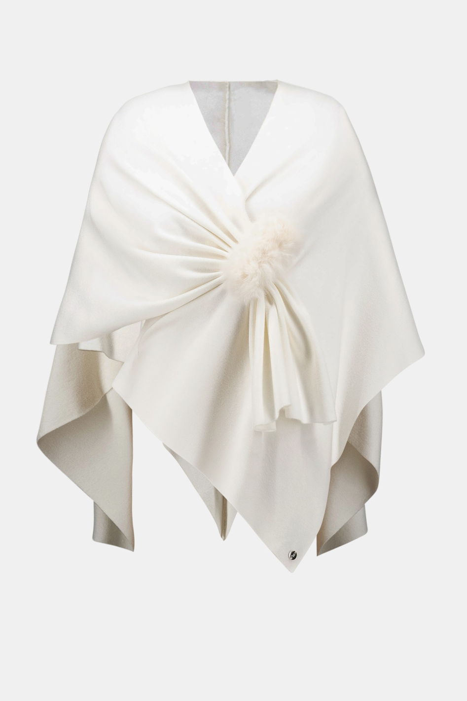 Joseph Ribkoff Faux Fur Draped Cover Up in Winter White